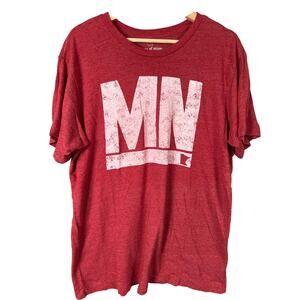State Of Mine Red Size Large MN Graphic T-shirt